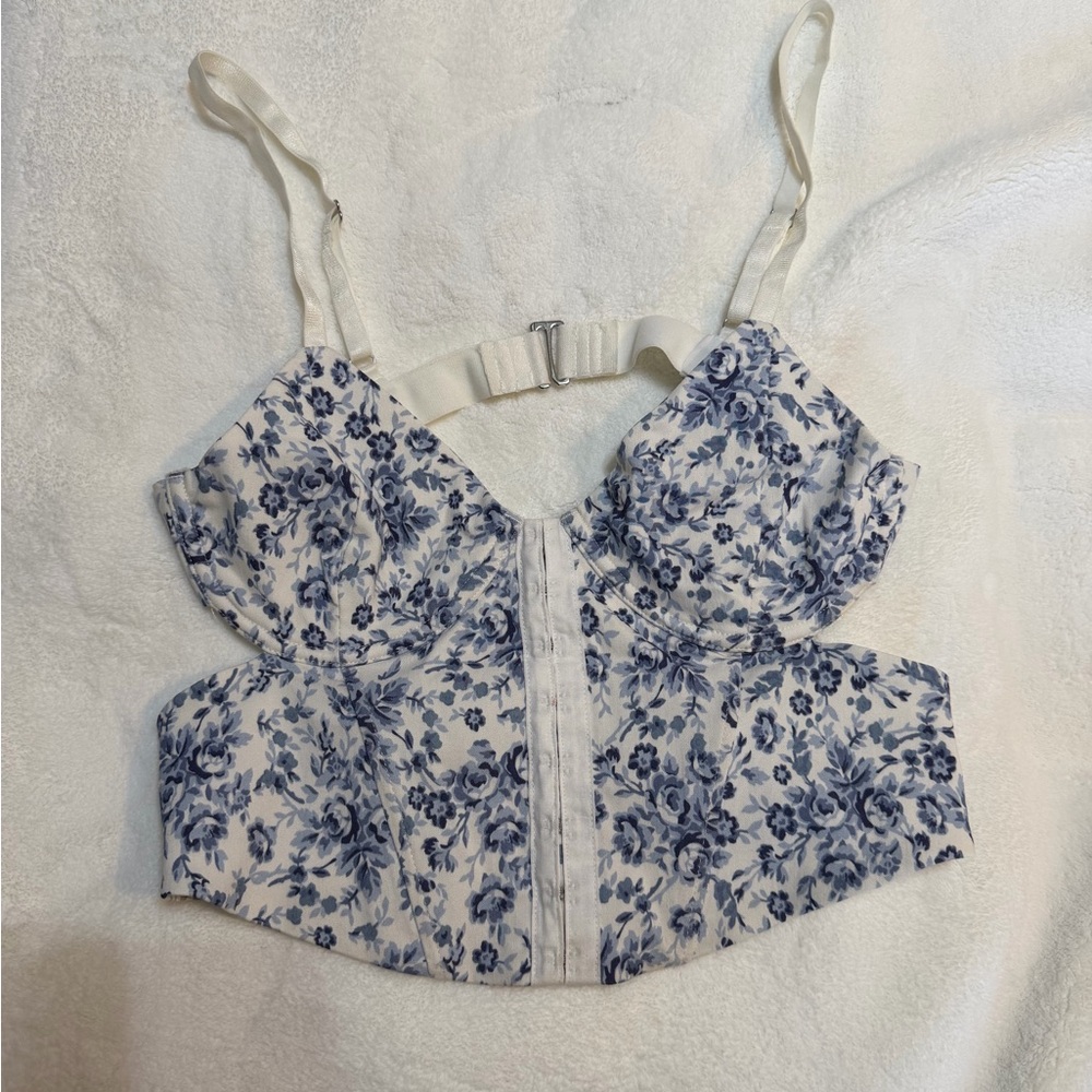 Garage Blue Floral Corset